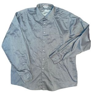 Van Heusen• Gray Button Down Dress Shirt• Size 17 1/2